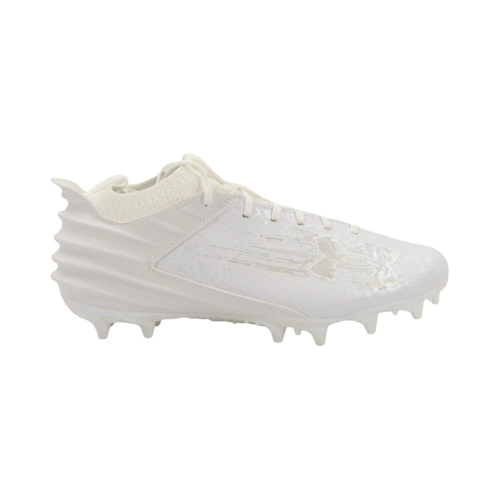 Size 6.5 Under Armour Blur Smoke 2.0 MC Football White Silver 3027978-101 Mens